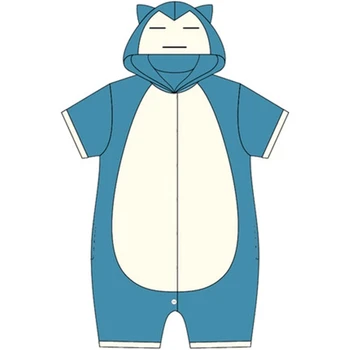 Halloween Darček Anime Snorlax Cosplay Pyžamo Oblečenie Pre Voľný Čas Unisex Krátke Sleeve Domov Sleepwear Kombinézach Ženy Lete Onesies