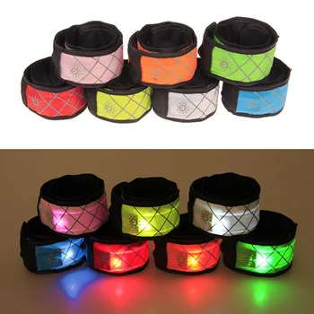 Hot predaj Nylon LED Športové Slap Zápästie Band Náramok Svetlo Flash Náramok Žiariace Remienok Dropshipping