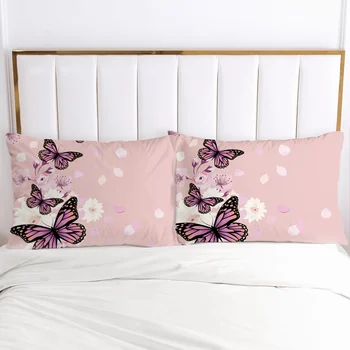1pc Motýľ Vankúš Vankúš Obliečky na Vankúš Pillowcovers dekoratívne pre domáce HD 3D Tlač biela