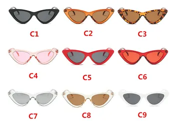 2021 módne slnečné okuliare žena Dizajnér značky vintage retro trojuholníkové mačka okuliare oculos De Sol Transparentné tichom uv400