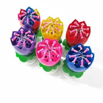 Inovatívne Strany Tortu Sviečka Hudobné Lotosový Kvet Rotujúce Happy Birthday sviečkach DIY Tortu Výzdoba Pre UR Rodiny, Priateľov