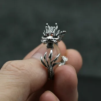 FDLK Nové Osobnosti Striebornej Farbe Jedného ukazováka Panovačný Retro Dragon Otvorenie Krúžku Muž Darček Šperky Príslušenstvo
