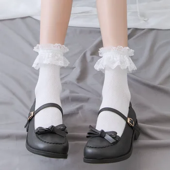 1 Pár Lolita Štýl Japonských Maiden Krásne Ženy, Čipky Krátke Ponožky Letné Sladké Prehrabať Bavlna Princezná Ponožky Vysokej Kvality