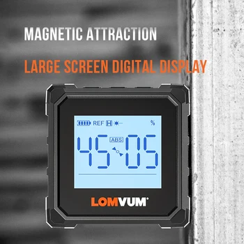 LOMVUM Digitálne Uhlomery Inclinometer Magnetické Základne Elektronické Úrovni Poľa Magnetické Základne Uhol Rozchod Meter Meracie Nástroje