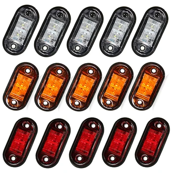 10PCS Výstražné Svetlo LED Diódové Svetlo Prívesu Kamión Oranžová Biela Červená LED, Bočné Obrysové Svietidlo
