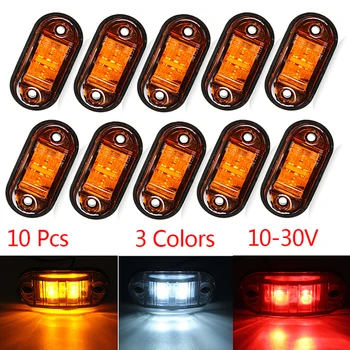 10PCS Výstražné Svetlo LED Diódové Svetlo Prívesu Kamión Oranžová Biela Červená LED, Bočné Obrysové Svietidlo