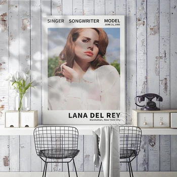Lana Del Rey Plagát, Americký Spevák Del Rey Stenu Obrázok, Elegantné Bohyne Umenia, Tlače, Hudobné Hviezdy Portrét Wall Art, Fanúšikov Darček