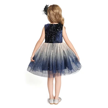 Šaty pre dievča, 5 rokov Sequined Čipky Tutu Elegantné Dievčatá Šaty Na spoločenské A Svadobné Princezná Šaty Star Šaty ZL
