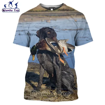 Mamba Top 3D Polyester Tlač Rybárske Tričko Mužov Hunt Reed Tees voľne Žijúcich Zvierat, kačica divá T Shirt Psa Jungle Oblasti Vzdelávania Športové oblečenie
