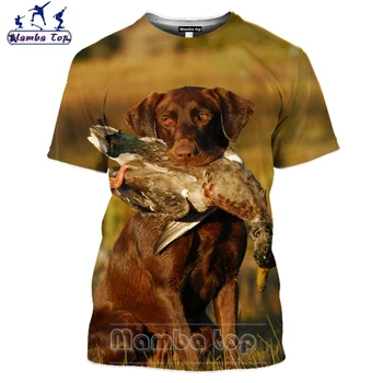 Mamba Top 3D Polyester Tlač Rybárske Tričko Mužov Hunt Reed Tees voľne Žijúcich Zvierat, kačica divá T Shirt Psa Jungle Oblasti Vzdelávania Športové oblečenie
