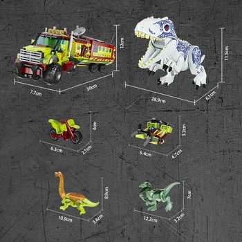 Nápady Tvorca Jurský Dinosaura Animal Park World 2 Stavebné Bloky Auta Tehly Hračky pre Deti detský Prázdninový Darček