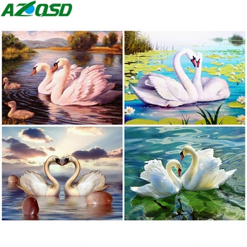 AZQSD Diamond Výšivky Swan Cross Stitch Súpravy Domáce Dekorácie Diy Diamond Obrazy Zvierat Mozaiky Ručné Remeslo