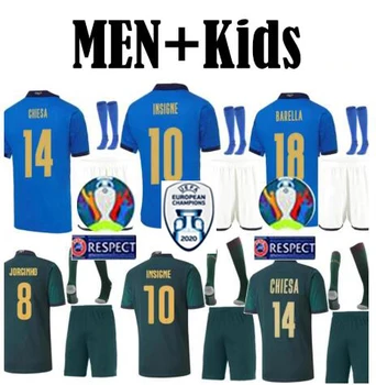 Italia camisas de futebol 2021 verratti imobilných chiesa 20 21 22 camisa da equipe nacional de futebol masculino + criança sset