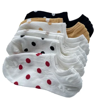 5 párov/Veľa Žien Krátke Ponožky Pack Roztomilé Srdce Krásne Kawaii Dot Sladké Bavlnené Ponožky Ženy Členkové Ponožky Bežné Sox