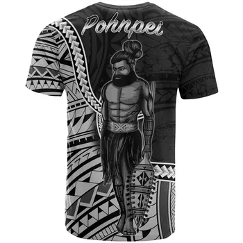 Pohnpei Štátu T-Shirt Pečať Pohnpei Štátu Polynézskej Vzory 3D Vytlačené t-shirt Harajuku, T košele Pre Mužov, Ženy Krátky Rukáv