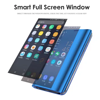 Luxusné Smart Mirror Flip Puzdro Pre Huawei P30 P40 P20 Pro Lite Kožené Stojaci Držiak Telefónu Huawei Mate 30 20 Pro Lite Prípadoch
