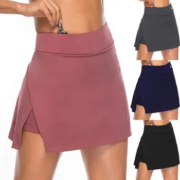 Ženy Lete Sexy Split Sukne Dámske Bežné Pevné Tlačidlo Sukne Bodycon Krátke Mini Sukne Nepravidelné A-line Obväz Sukne Clubwear