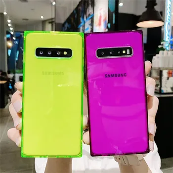 Fluorescenčné Farebné Priehľadné mäkké puzdro Pre Samsung Galaxy A51 A71 A50 A70 S20 S9 S10 plus Epoxidové Jasné prípade A30S A10 A20 A30