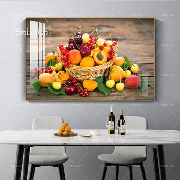 Embelish Čerstvé Letné Ovocie Na Kôš Moderných Domov Kuchyňa Decor Plagáty Na Steny v Obývacej Izbe Umenie Fotografie HD Plátne Obrazy