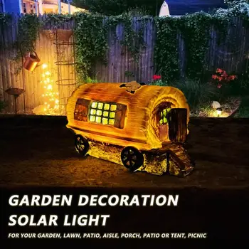 Nové Slnečné Svetlo Drevené Prepravu Záhradné Dekorácie Svetla Dom Vonkajšie Trávnik Ornament Lampa Vodotesný LED Tvorivé Slnečné Svetlo