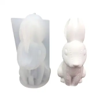 Transparentné Bunny Silikónové Epoxidové Živice Formy Geometrie Medveď Zajaca Formy Zvierat Aromaterapia Sviečka Tvorby Plesní Kuchyňa Garget