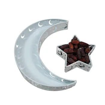 Moslimské Eid Potravín Zásobníka Inovatívne Eid Mubarak Moon Star Slúžiace Zásobník Riad Dezert Skladovanie Potravín Moslimských Islamskej