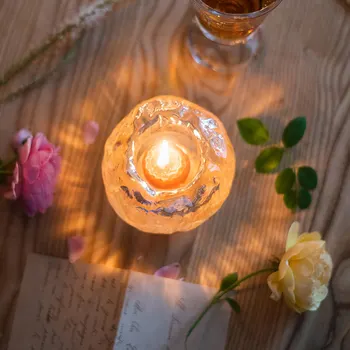 Nordic Romantickú Večeru Pri Sviečkach Dekorácie, Sviečky Sklo Pohár Krištáľové Sklenené Svietniky Na Svadbu Tealight Držiteľ