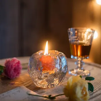 Nordic Romantickú Večeru Pri Sviečkach Dekorácie, Sviečky Sklo Pohár Krištáľové Sklenené Svietniky Na Svadbu Tealight Držiteľ