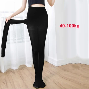 35-100 kg, super elastické, čiernej kože jar jeseň ženy pančuchové nohavice teplé pantyhose priliehavé čierne kože, vysoký pás vyzdvihnúť vysoký pás 593