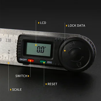 200 mm Digitálny displej Uhol pravítko Inclinometer digitálne rozsahu Elektroniky Goniometer Uhlomeru 300mm
