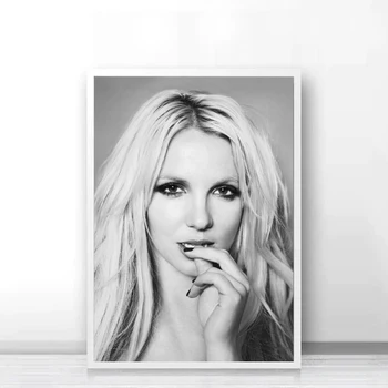 Britney spears plagát Plátno na Stenu nástenná maľba na Stenu-Nálepky Čierne A Biele Tapety Izba Dekor