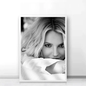 Britney spears plagát Plátno na Stenu nástenná maľba na Stenu-Nálepky Čierne A Biele Tapety Izba Dekor