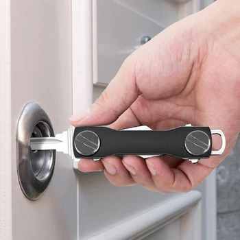 Prenosné aplikácie Keychain Hliníkové Kľúčové Klip Kov Skladovanie DIY Kompaktný Držiak Keychain Organizátor Zložky Auto Peňaženky Príslušenstvo Domov Nástroje