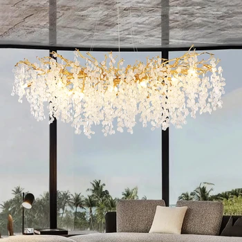 Nordic Luxusné Crystal LED Luster Osvetlenie Domáce Dekorácie LOFT Villa Lesk Obývacia Izba Hotel Sieň Art Vnútorné Osvetlenie Interiéru