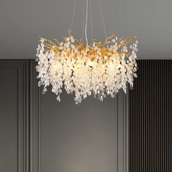 Nordic Luxusné Crystal LED Luster Osvetlenie Domáce Dekorácie LOFT Villa Lesk Obývacia Izba Hotel Sieň Art Vnútorné Osvetlenie Interiéru