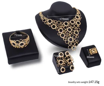 Nové módne doplnky štyri kus krištáľové šperky set