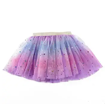 Dievčatá Sukne Dieťa Balet Tanec Rainbow Tutu Batoľa Star Lesk Vytlačené Plesové Šaty Party Oblečenie Deti Sukne Deti Oblečenie