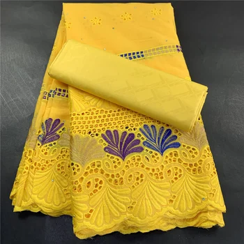 Vysoká Kvalita Afriky Nigérijský Tylu Čipky Textílie Svadobné Party Šaty Šaty Swiss Bavlnenej Tkaniny, Vyšívané Damask 5Yards