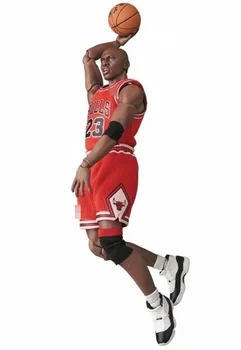 Basketbalová hviezda Michael Jordan 1/12 maf Jordánsko Č. 23 červené tričko hnuteľného box obrázok