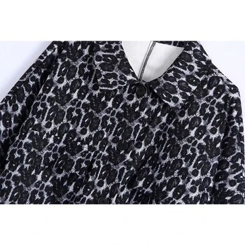 2020 Ženy, Dve Dielna Sada Tlačených Leopard Dlhé rukávy Overshirt a Nohavice Nohavice Elastické Opasok Vysoký pás Behanie