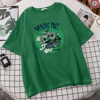 Úžasné Preteky Keep It Real Zelená Tlač Žena Tričko Voľné Street Oblečenie Značky Vintage Módne Topy Priedušná Žena T-Shirts