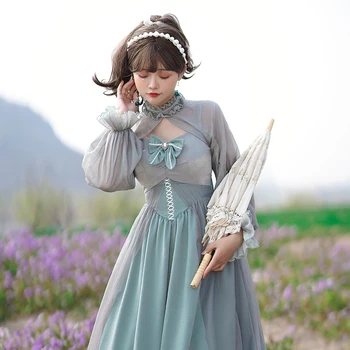 Japonský Klasické Lolita Šaty Plus Veľkosť Vintage Viktoriánskej Ženy Kawaii Princess Tea Party Roztomilá Víla Šaty Sladké Vestidos 2021
