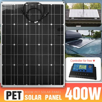 PET Solárny Panel 400W 18V Solar Power Bank Camping autobatérie Solárny Generátor Nabíjačku Systém 18V Kompletný Kit Pre Vonkajšie