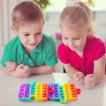 симпл димпл Rainbow Push Bublina Hračky Mäkké Zmyslové Hračka pre Autizmus Dieťa Anti-Stres Jednoduché Squeeze pre Dospelých