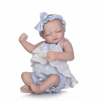 11inch Mini Reborn Baby Doll Mäkké Plné Silikónové Vinyl Skutočný Dotyk Spanie Baby Doll Hračky pre Deti Drop Shipping Bábiky pre Dievčatá