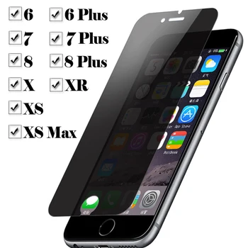 Anti Peep Ochranné Sklo pre IPhone XS Max XR X R S 10 6 7 8 Plus Privacy Screen Protector na Ip, Ix XSMax SX RX Tvrdeného Skla