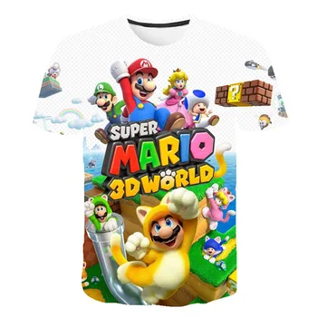 Nový Super Mario T-Shirts Pre KidsShort Rukáv 3D printingClassic Hra Chlapcov Oblečenie Letné Streetwear Nadrozmerné T-Shirt