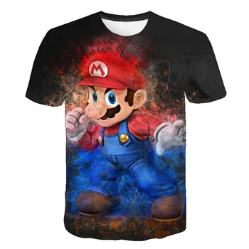 Nový Super Mario T-Shirts Pre KidsShort Rukáv 3D printingClassic Hra Chlapcov Oblečenie Letné Streetwear Nadrozmerné T-Shirt