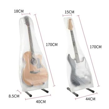 Prenosné Transparentné Striebro-potiahnuté PVC Akustická Gitara Kryt Umývateľný protiprachová Nepremokavé Gitara Taška Pre Ľudové Elektrická Gitara