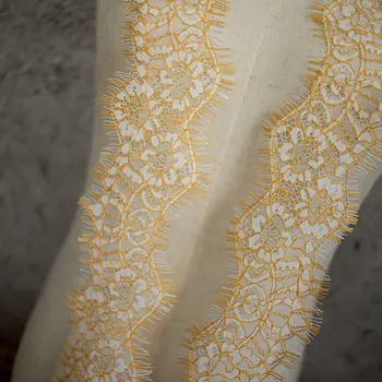 6meter Dve farby, vyšívané čipky príslušenstvo 9.5 CM wdie Rias čipky textílie DIY oblečenie oblečenie, spodná bielizeň dekoratívne textílie